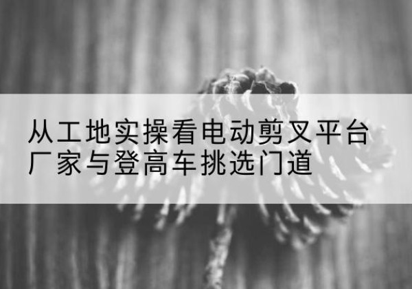 萍乡电动剪叉升降平台厂家-从工地实操看电动剪叉平台厂家与登高车挑选门道